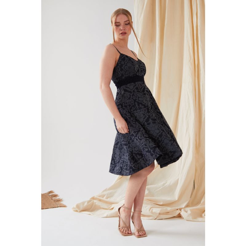 Velvet Jacquard Fit And Flare Dress image