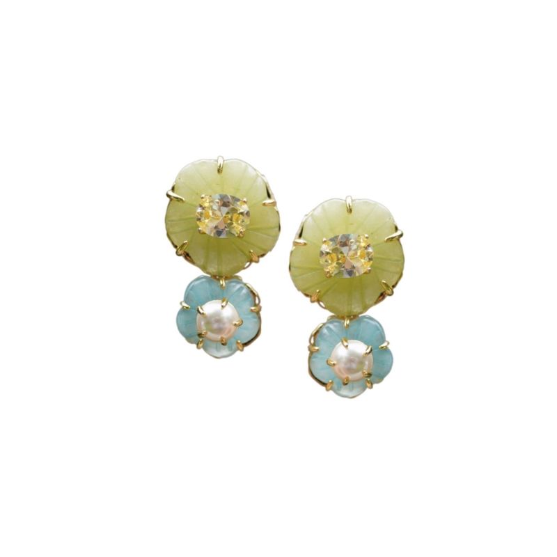 Jade & Aquamarine Flower Drops image