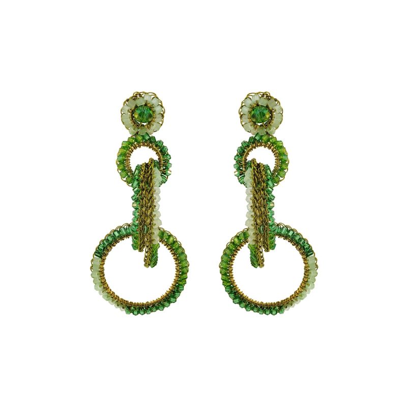 Jade Green Mix Grace Handmade Crochet Earrings image