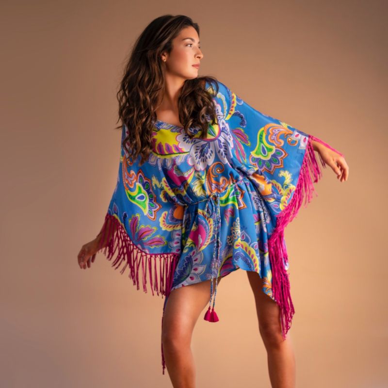 Jamila Fringed Paisley Kaftan image