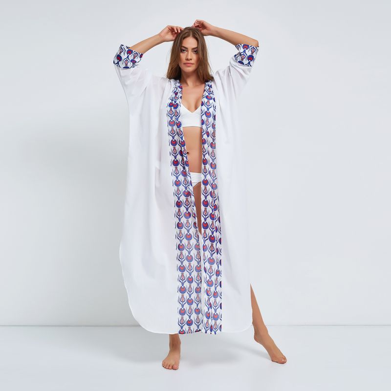 Jane Organic Cotton Caftan In White image