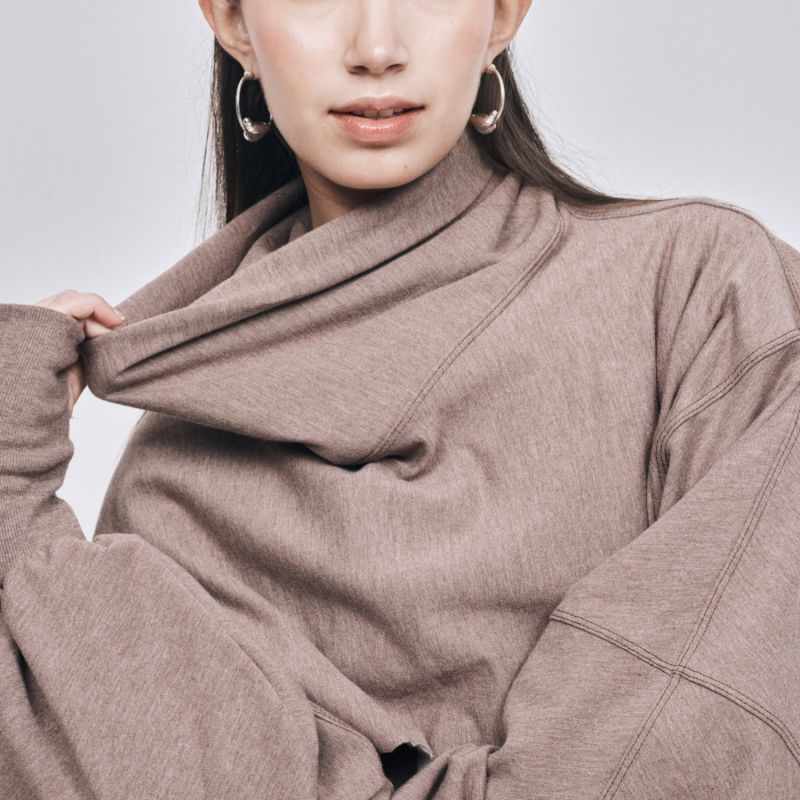 Jarra Cropped Turtleneck-Chocolate image