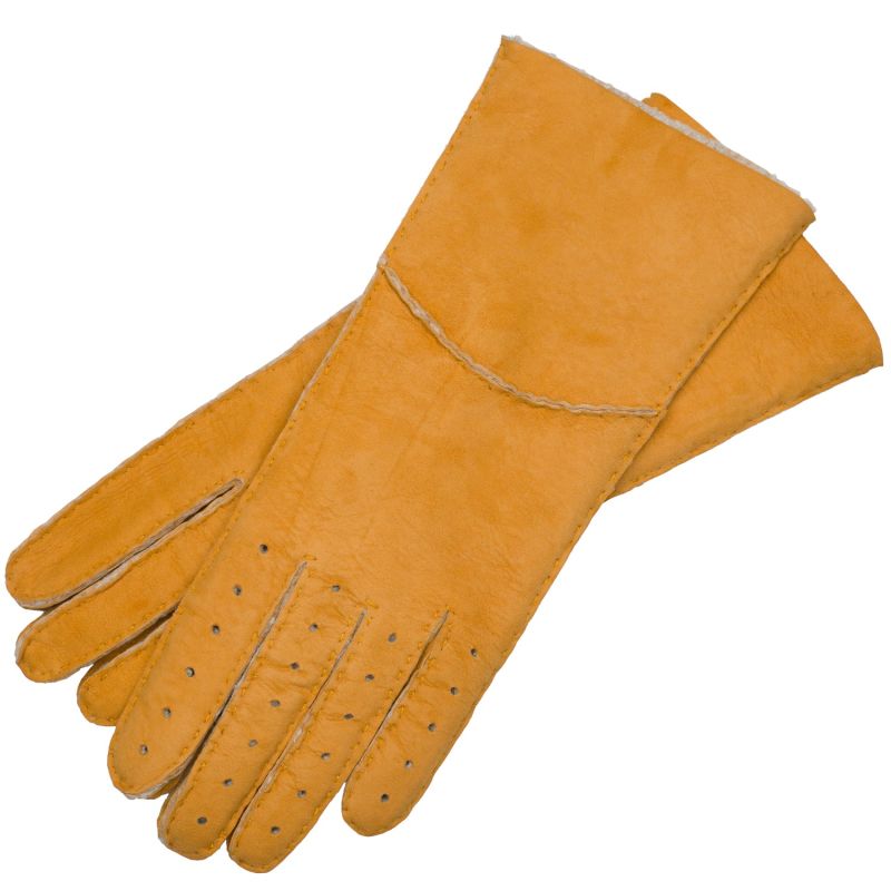 Sella Nevea - Women's Shearling Gloves In Yellow Cab Sheepskin Leather image