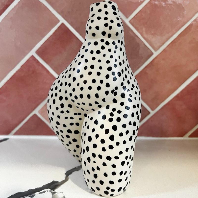 Black And White Leopard Booty Vase image