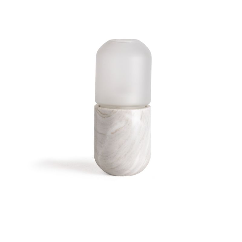 Pill Candle Holder - White Marble image