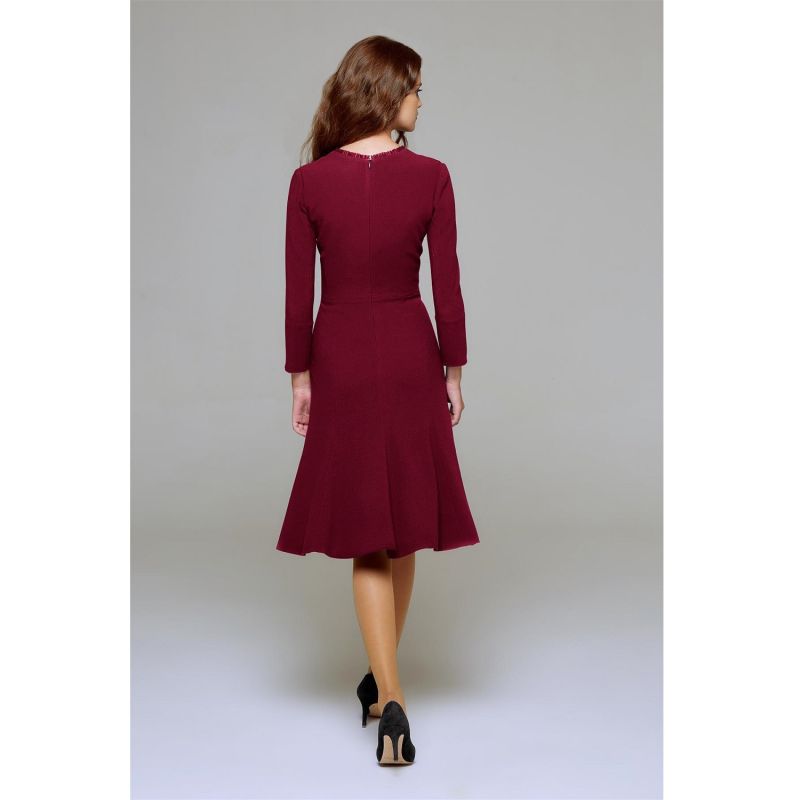 Christina Burgundy Fluted Dress image