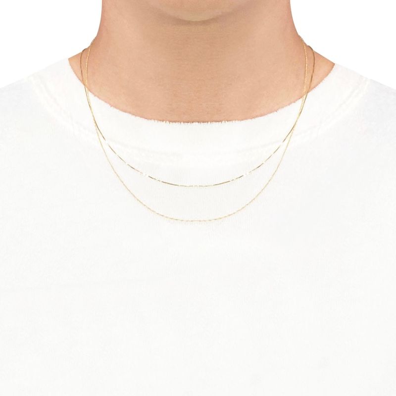 14K Gold Diamond Cut Carded Rope Chain Necklace - Short image