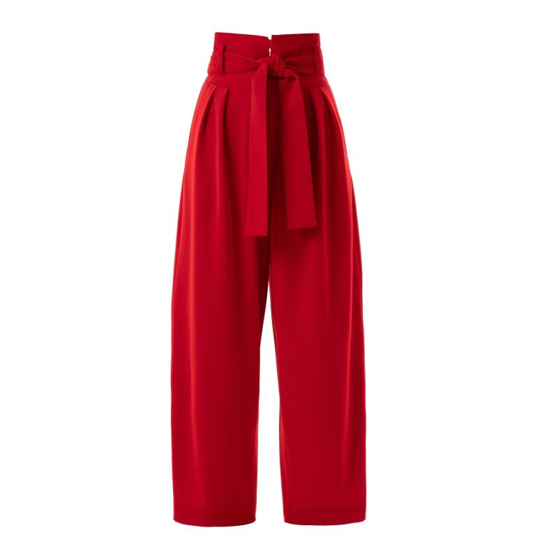 Red High Waist Straight Leg Culottes image