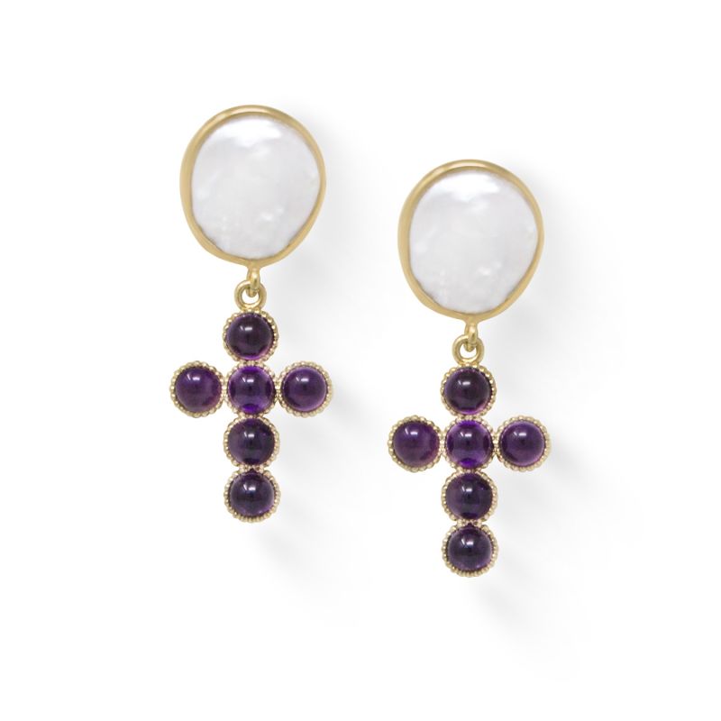 Hope Gold-Plated Amethyst Earrings image