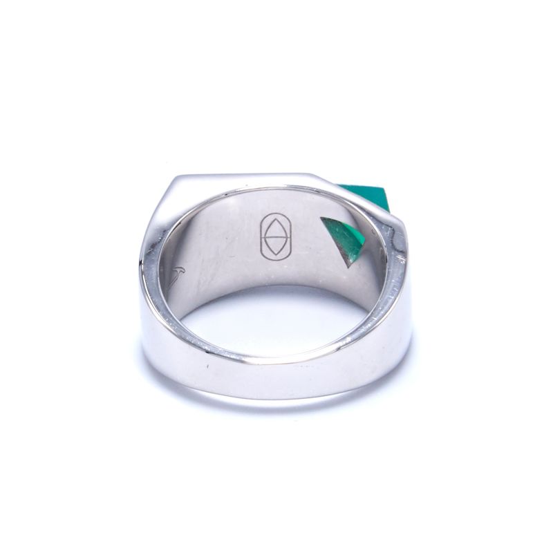 Jewel Beneath Signet Ring - Green Onyx, Sterling Silver image