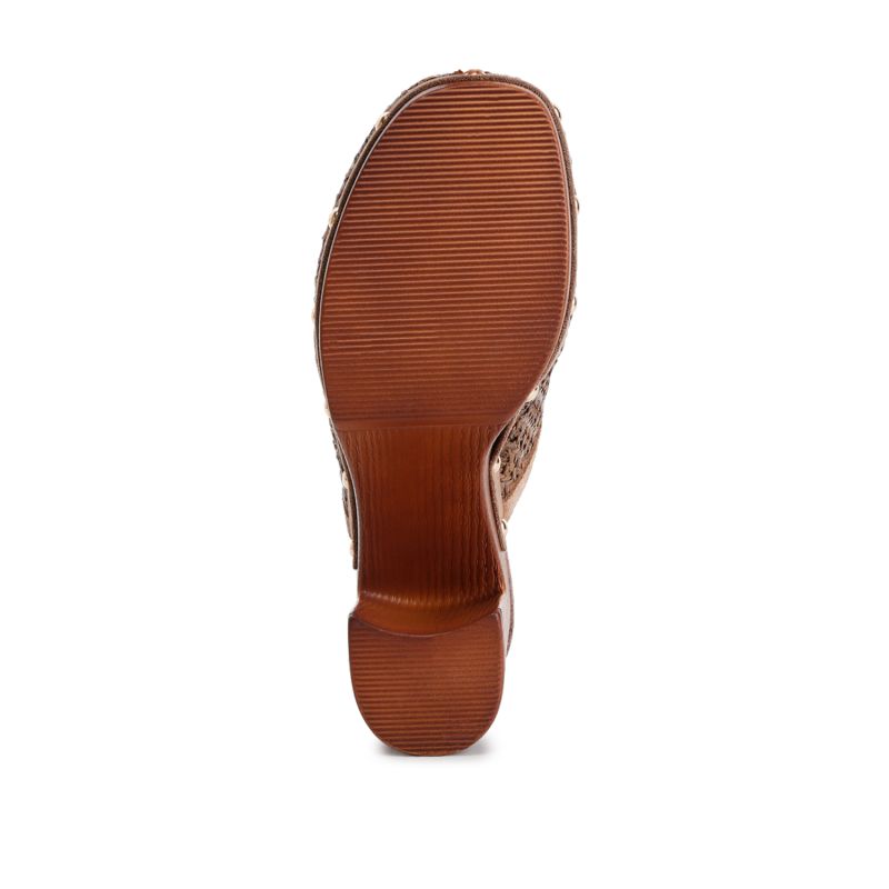 Jeydena Raffia Platform Clogs In Brown image