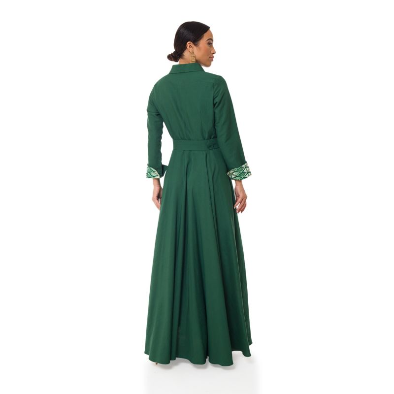 Winnie Maxi Linen Dress - Green image