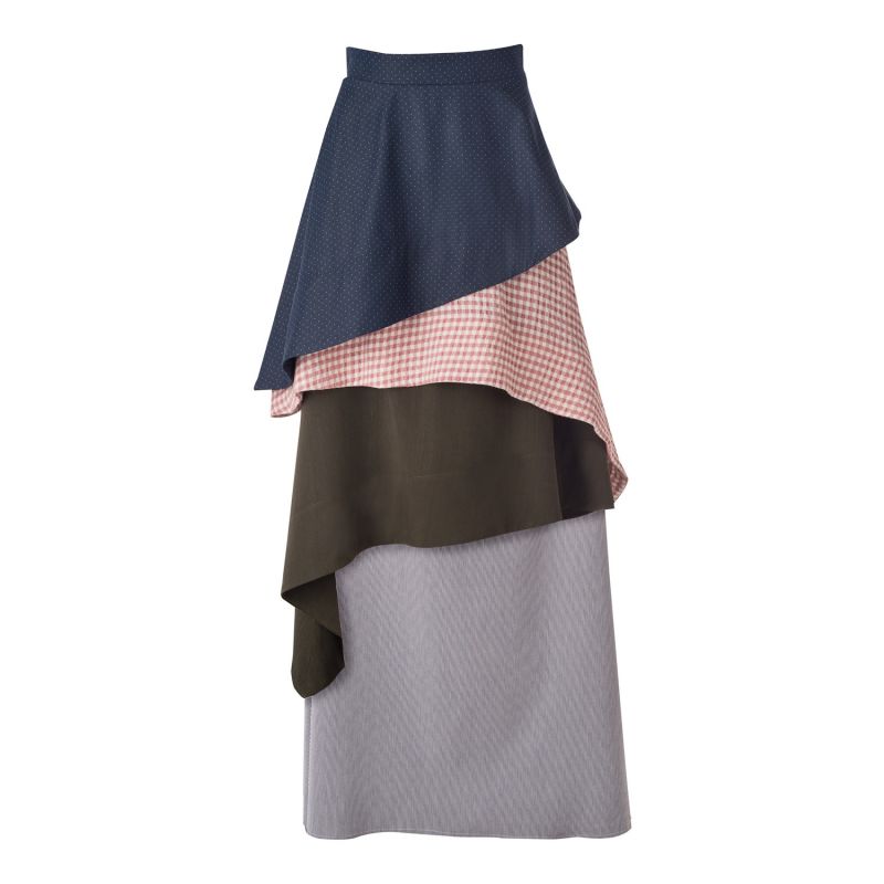 Waterfall Skirt Gingham Pink & Blue image