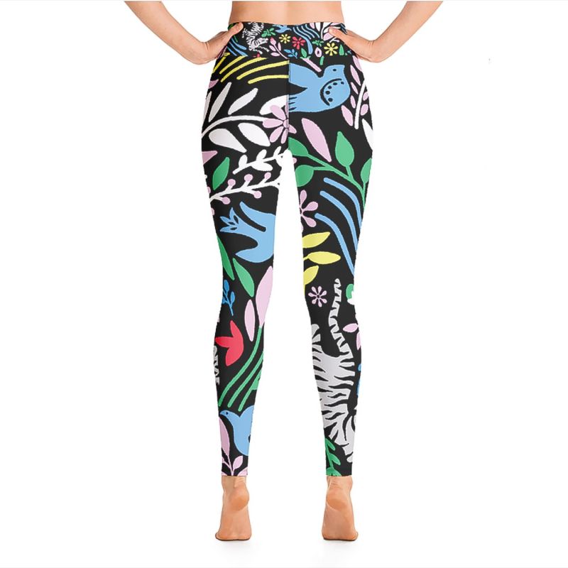 High Waist Yoga Leggings In Night Flowers image