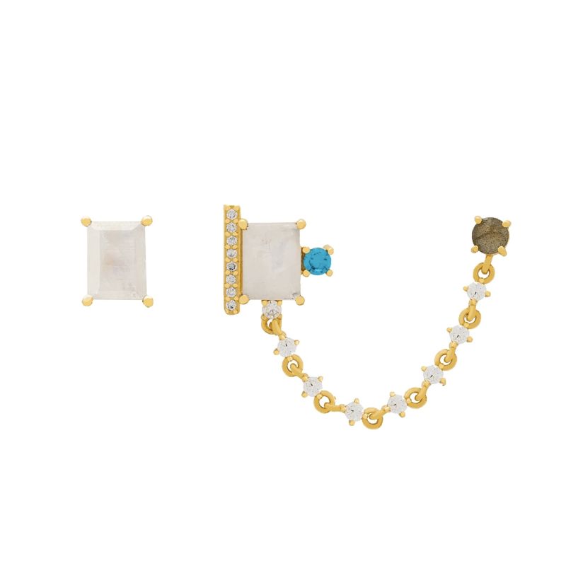 Double Stud Chain Earring Lera image