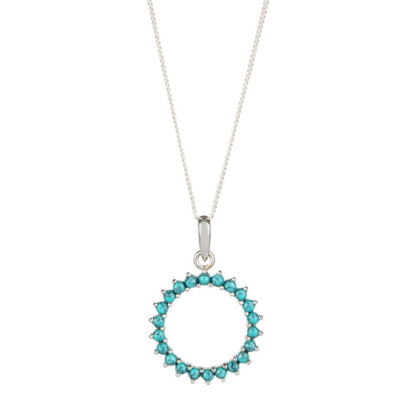 Halo Radiance Large Silver Necklace - Turquoise image