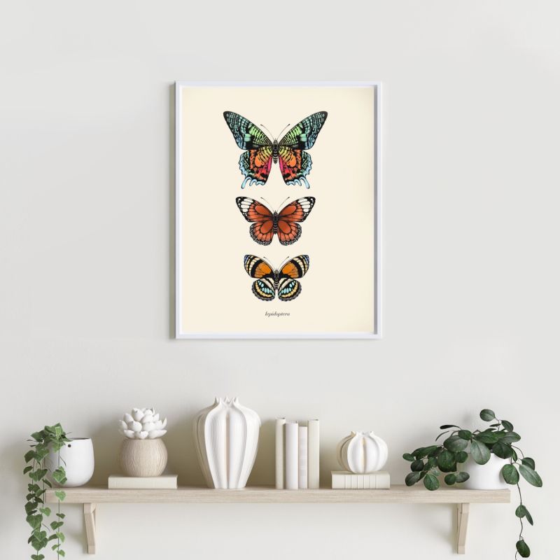 'Antique Tropical Butterflies I' Fine Art Print A5 image