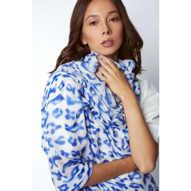 Santorini Bamboo Dual Sarong & Scarf - Cobalt Blue image