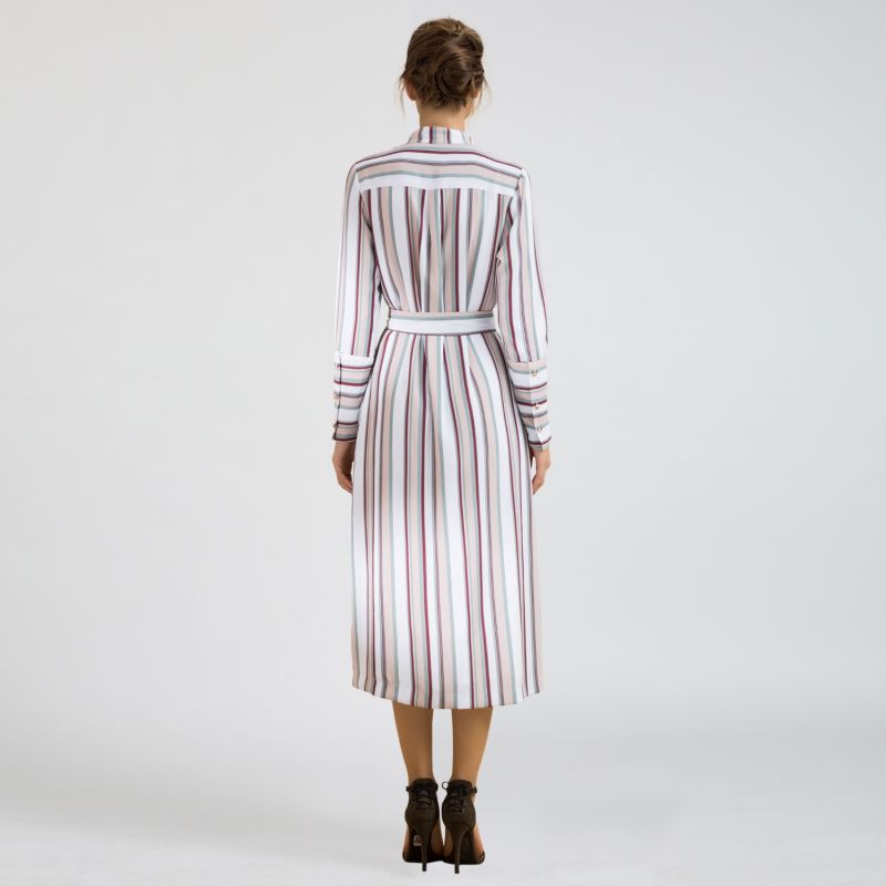 Striped Midi Wrap Dress image