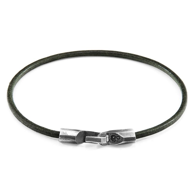 Racing Green Talbot Silver & Round Leather Bracelet image