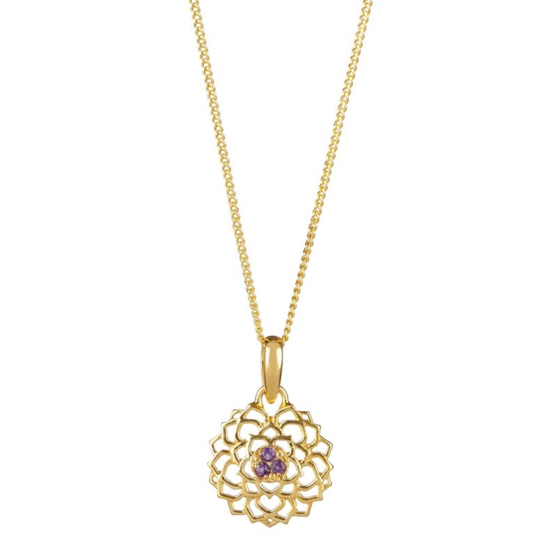 Crown Chakra Gold Vermeil Necklace - Amethyst image