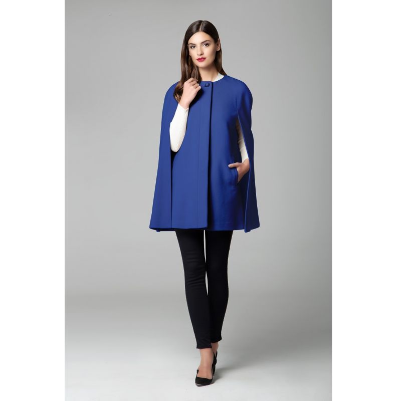 Cora Wool & Cashmere-Blend Cape Coat In Royal Blue image