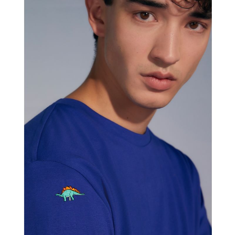 Dino Embroidered Long Sleeved T-Shirt Electric Blue image