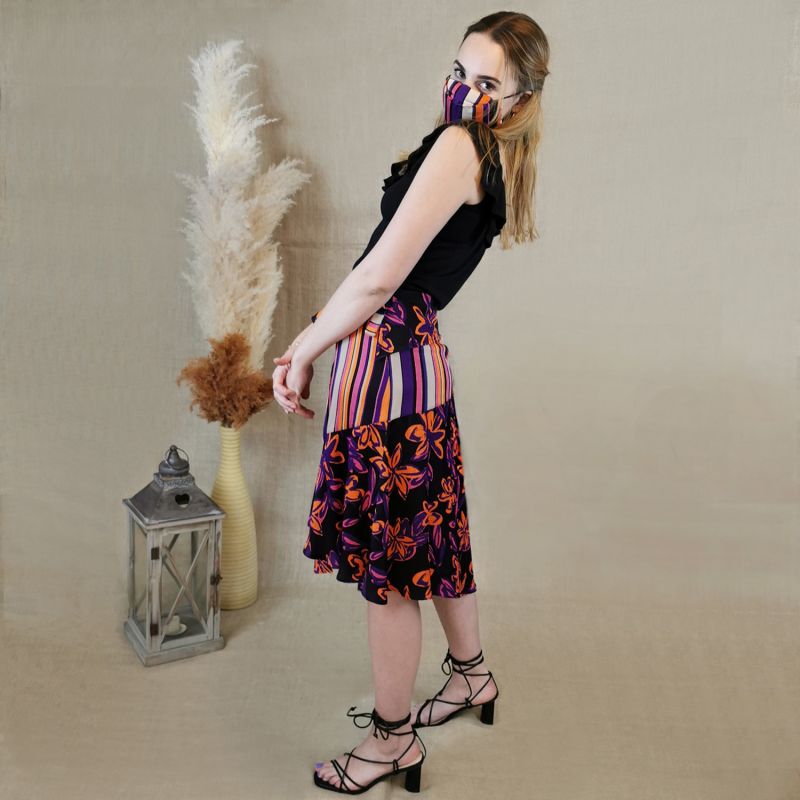 Floral Asymmetrical Drape Skirt image