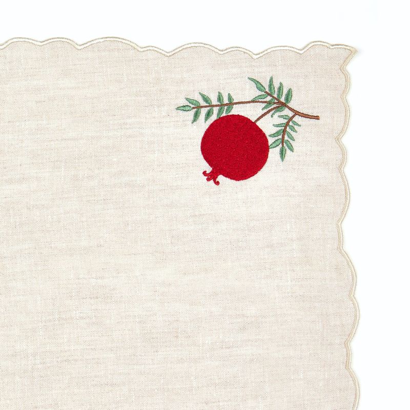 Pomegranate Embroidery Linen Napkins Set of 2 image