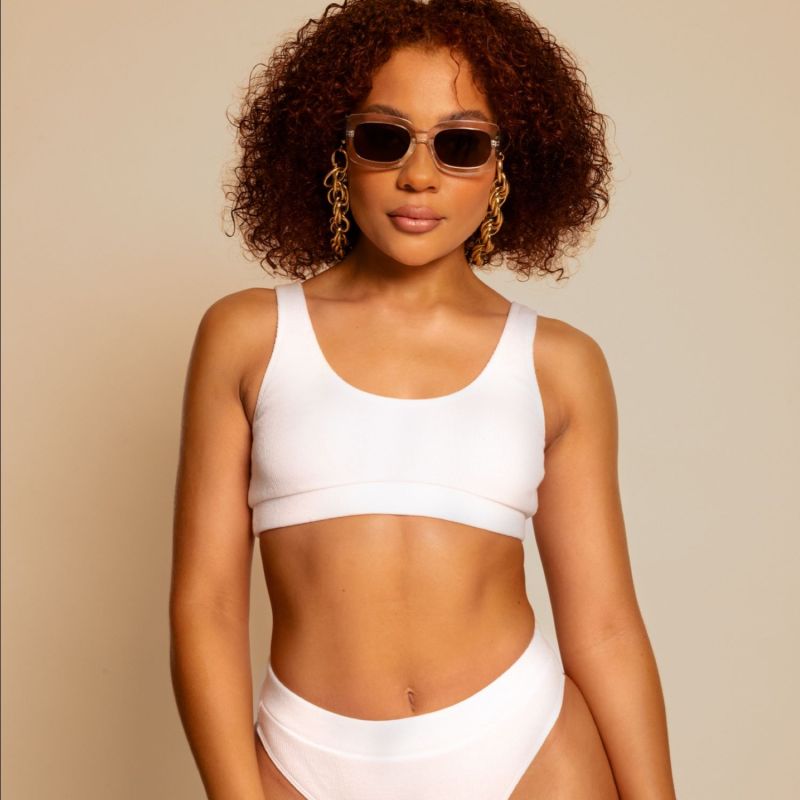 Tide White High Waisted Bikini image