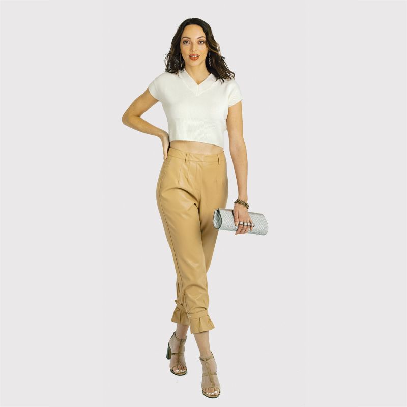 Cashmere Cropped Sweater Vest - Neutrals image