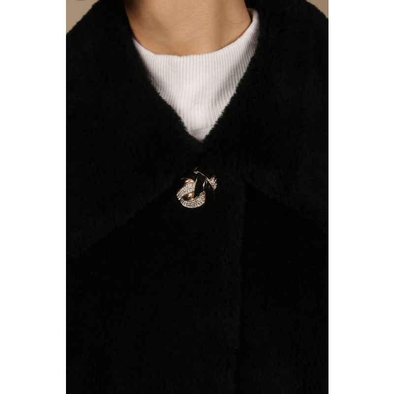 Vivien Wool Swing Coat In Nero image