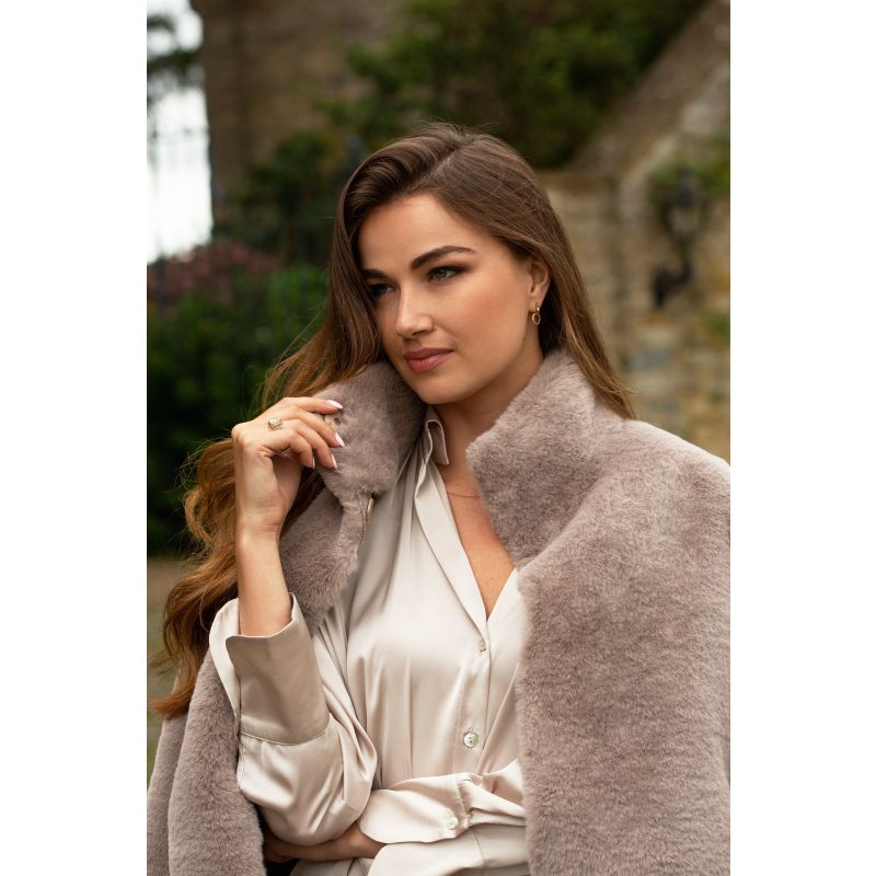 Joan Faux Shearling Jacket Mink image