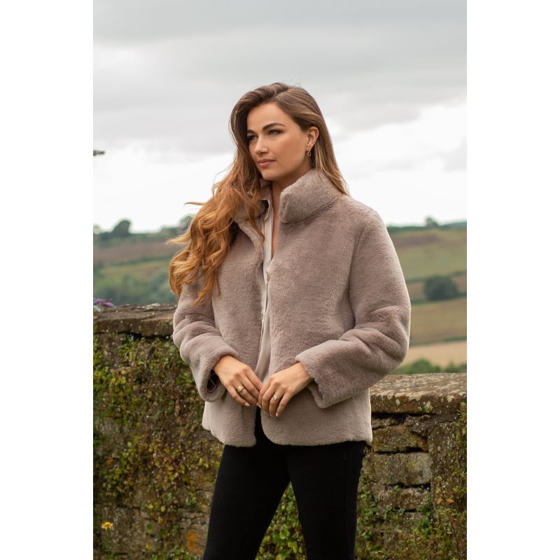 Joan Faux Shearling Jacket Mink image