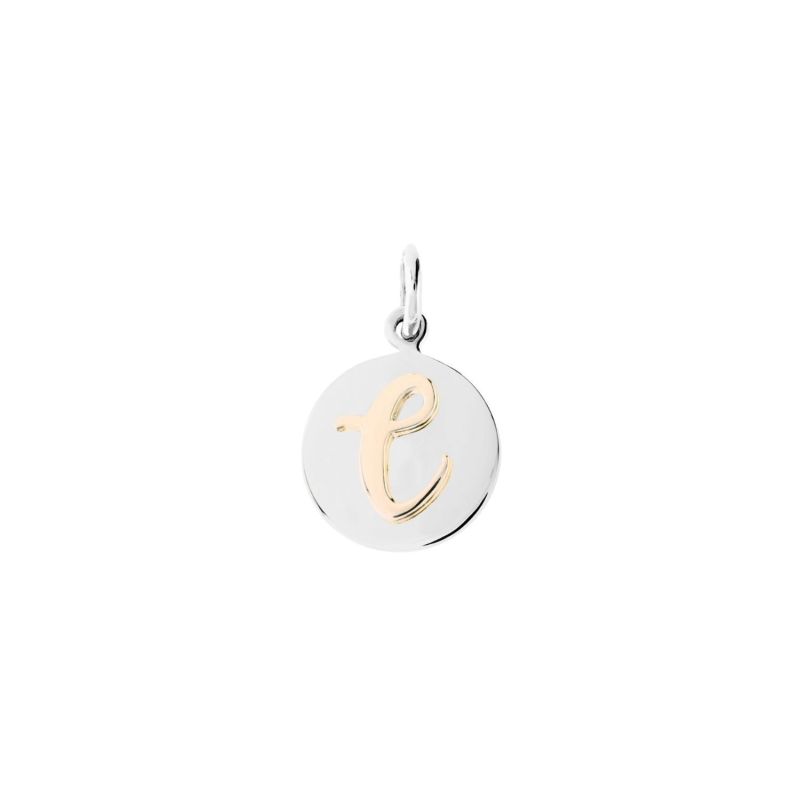 Recognised Sterling Silver E Alphabet Popon Pendant & Papeclip Chain Necklace image