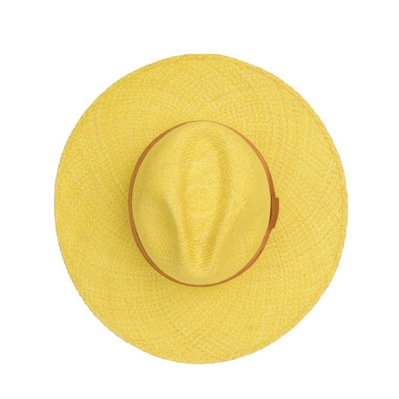 Sol Straw Panama Hat - Yellow & Orange image