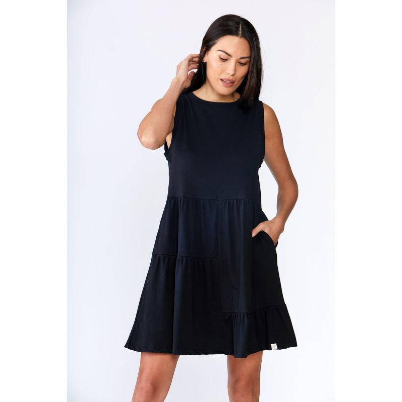 Josephine Tiered Dress - Black image