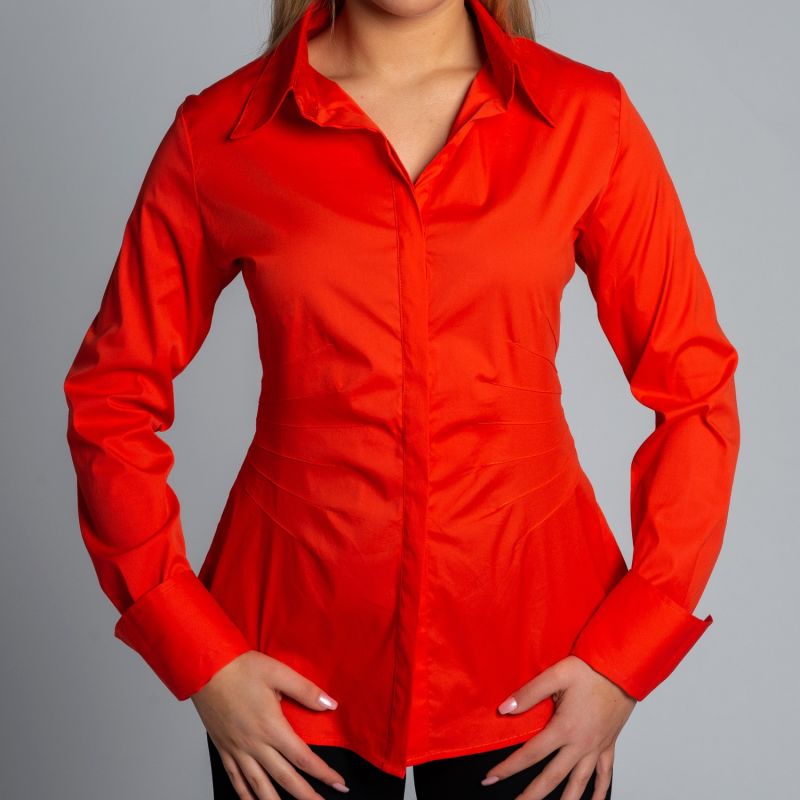 Joy Shirt - Spanish Stretch Cotton In Orange image