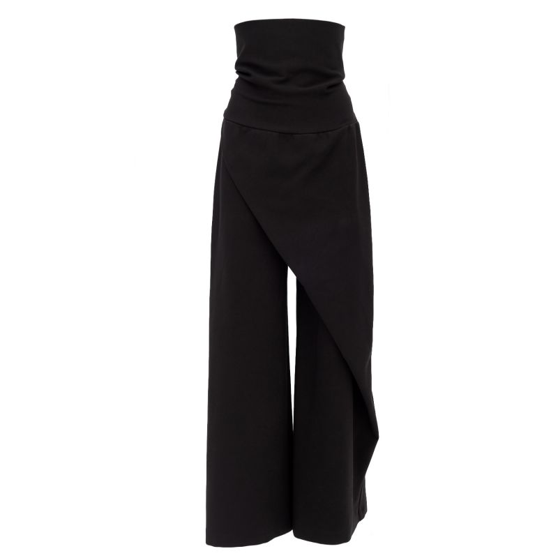 Black Wide Leg Trousers Jersey | Julia Allert | Wolf & Badger