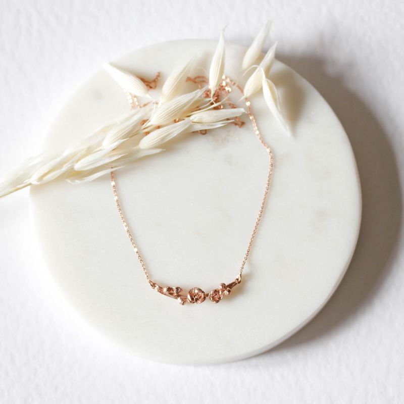 Poppy & poppy seedpod necklace - Silver image