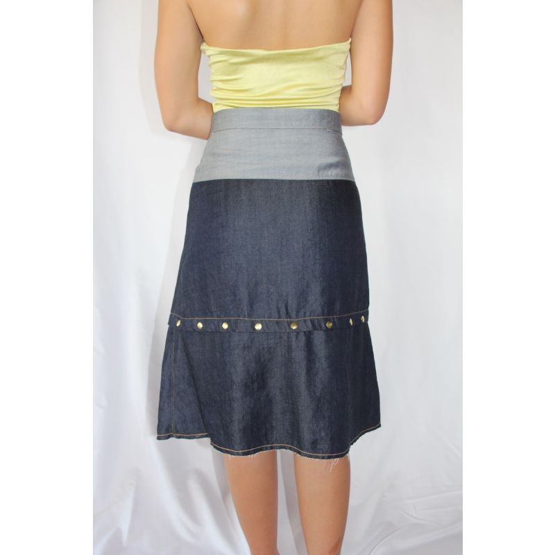 Gia Antiqued Multi-Length Denim Skirt image