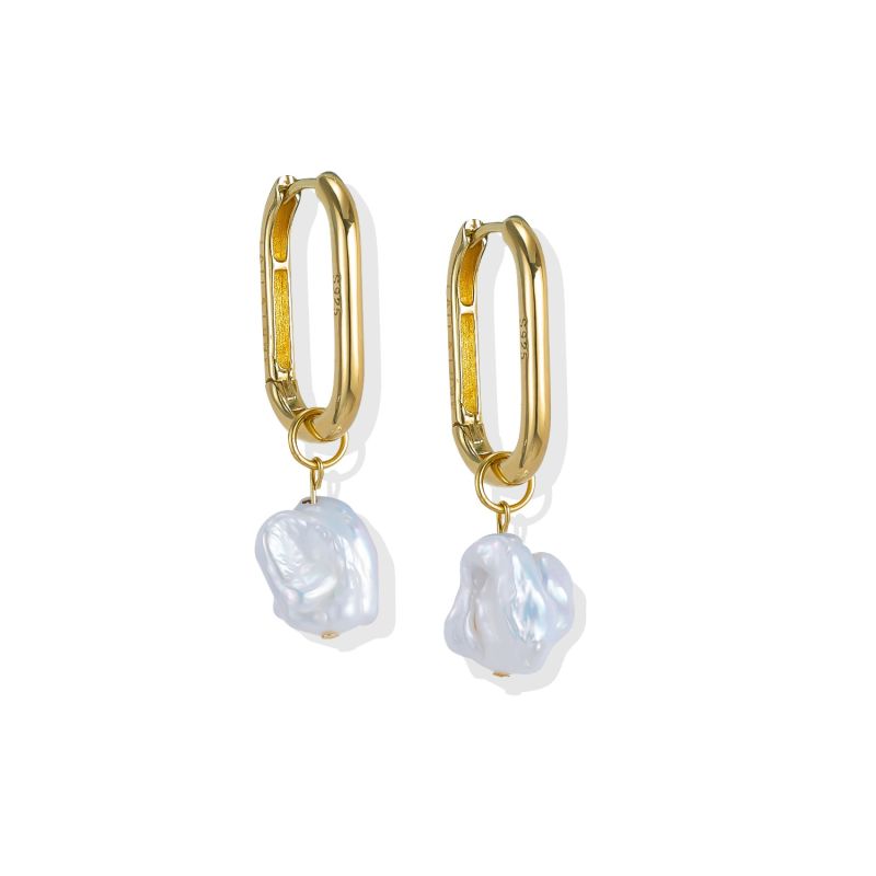 Pyla Hoop Pearl Earrings - 18K Gold Vermeil image