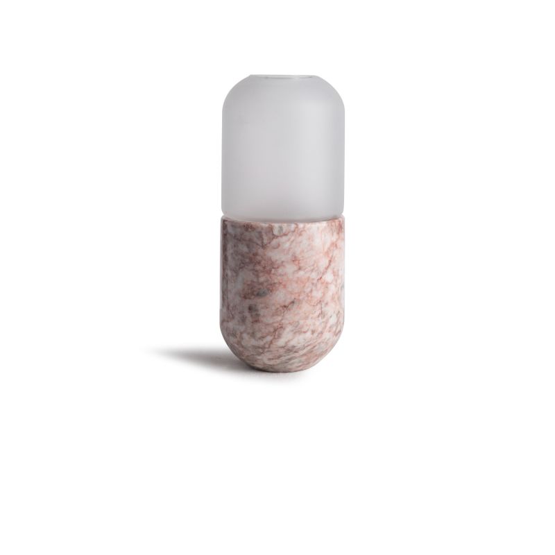 Pill Candle Holder - Pink Marble image