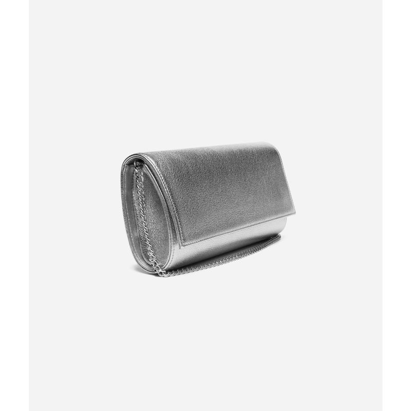 Silver Leather Evening Clutch image