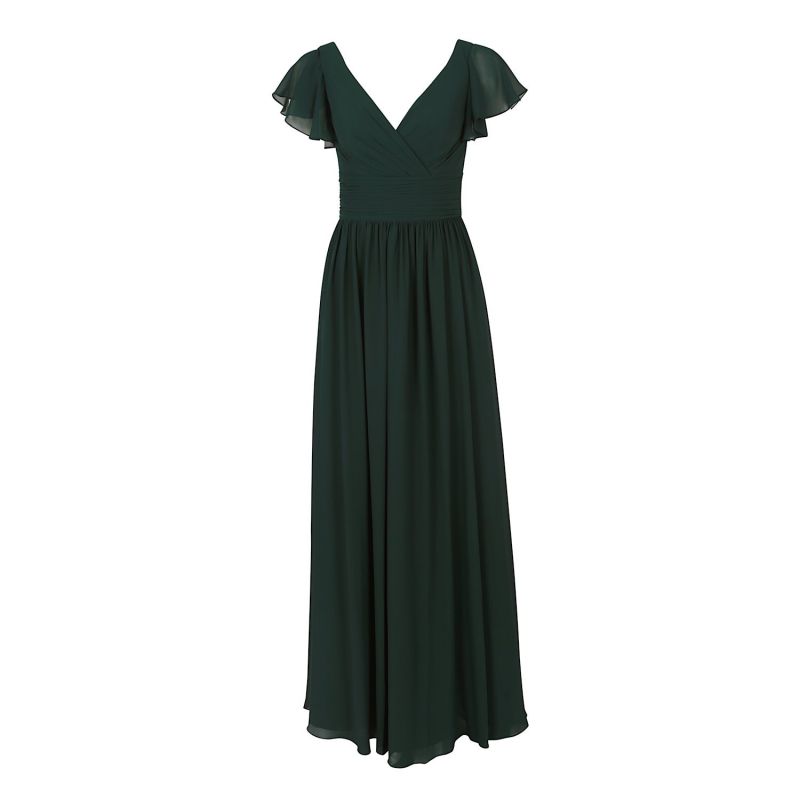 Forest green chiffon dress new arrivals