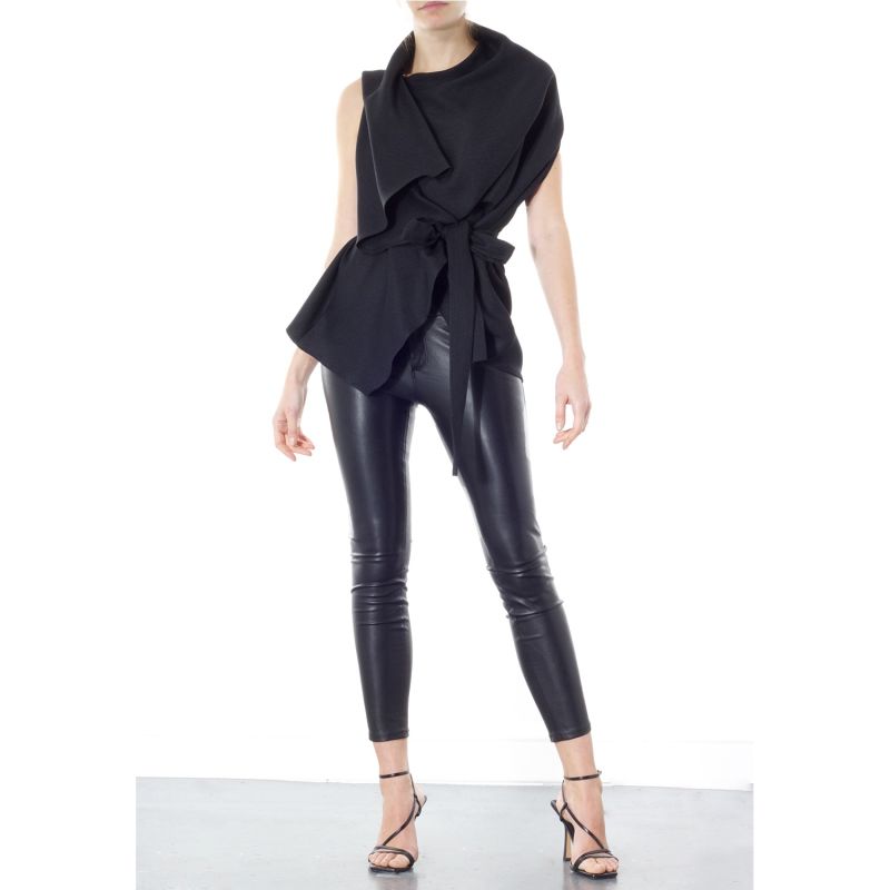 Lincoln Asymmetric Wrap Top Black image