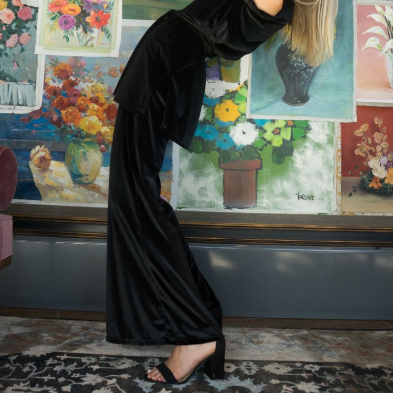 Black Velvet Palazzo Pants by Jennafer Grace