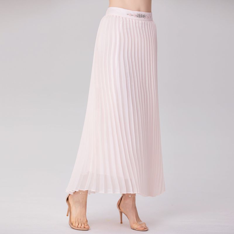 Organza Pleats Midi Skirt - Light Pink image