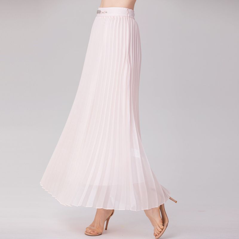 Organza Pleats Midi Skirt - Light Pink image