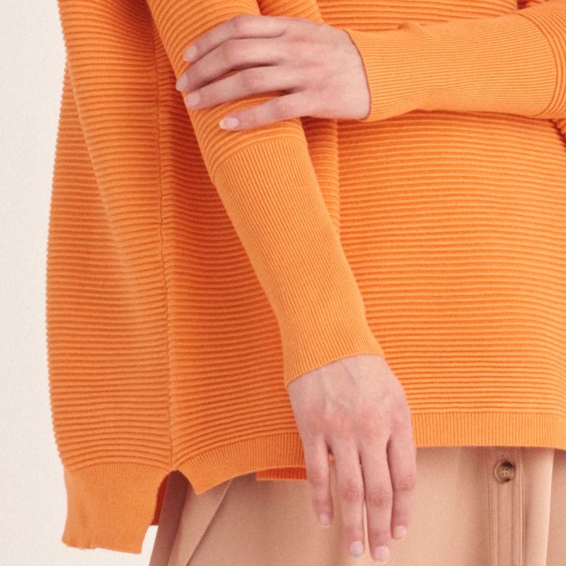 Paisie Ribbed Jumper In Orange image